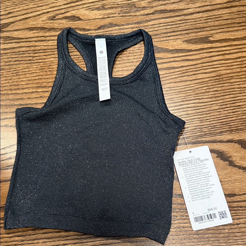 Lululemon Athletica Black Sparkle Racerback Tank Top